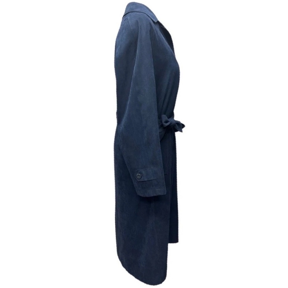 London Fog Navy Trench Coat With Zip Out Lining and Concealed Buttons Size M Pet - Picture 7 of 12